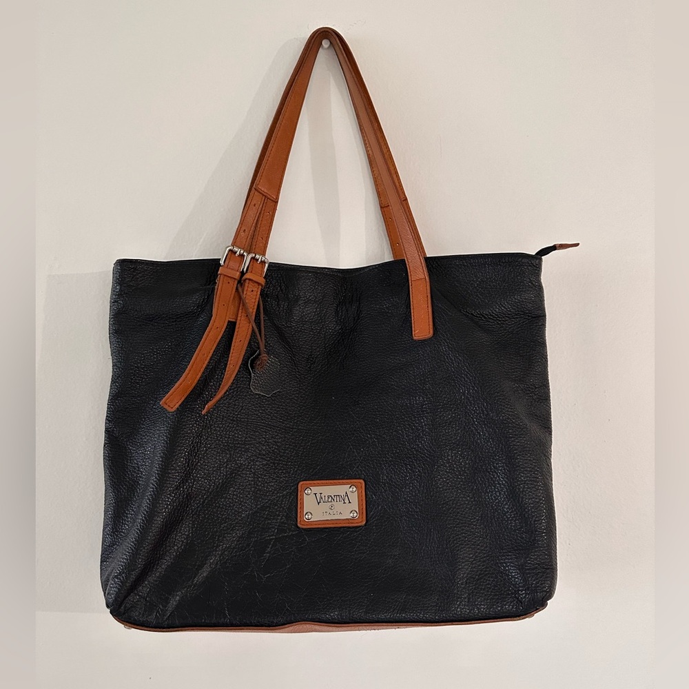 Valentina Made in Italy Leather Satchel Bag Purse Tote